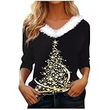 Weihnachtsoutfit Damen, Weihnachtspullover Damen 3/4 Ärmel Weihnachten...