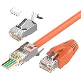 VCELINK 2. Gen. Netzwerkstecker Cat7 Cat6A Pass Through RJ45 Stecker für...