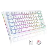 TECURS Mechanische Tastatur - Gaming Tastatur Kabellos Programmierbare 80%...