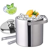 Eiswürfelbehälter mit Deckel 1,3L, Eisbehälter Sektkühler...