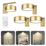 3 Stück Bilderleuchte Kabellos – LED Akku Wandleuchte für Kunstwerke,...