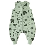 Looxii Schlafsack Baby mit füßen 1.0 Tog Baumwolle BabySchlafsack Herbst...