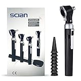 Scian Otoskop Kit – Ear Scope Otoskop mit LED Licht, 3 fache...