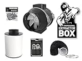 TRAFIKA Extractor KIT 100mm/250m3h Abluftset für Growbox –...