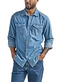 Wrangler Herren Iconic Denim Regular Fit Snap Shirt Hemd mit...