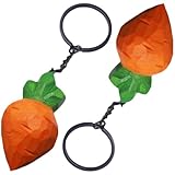 Abaodam Holz Karotten Schlüsselanhänger 2 Stück Hängende Taschen und...