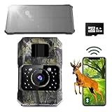 Assark Wildkamera mit Handyübertragungs-App, 48MP 30fps WIAN Solar...