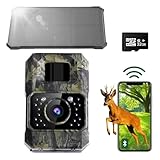 Assark Wildkamera mit Handyübertragung App, 48MP 30fps Solar WLAN...