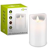 Goobay 66519 LED Kerze mit Timerfunktion / Warmes Licht LED Stumpenkerze /...