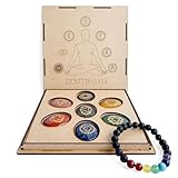 Zenith Gaia Premium Chakra Steine Set mit Armband – Handgefertigte 7...
