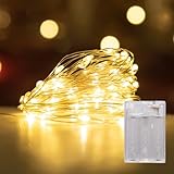 LEECOCO LED Lichterkette mit Batterie, 5m 50 Warmweiße Micro LEDs,...