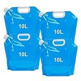 Wasserkanister 10L, 4 Stücke Wasserkanister Faltbar, Trinkwasserkanister,...