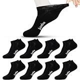 Jeasona 8 Paare Bambus Socken Herren 43-46 Kurz Sneaker Schwarz...