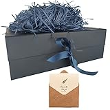 Blau Geschenkbox 33x26x11cm, Geschenkkarton mit Magnetisch Deckel und...