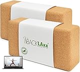BACKLAXX® Yoga Block 2er Set aus Kork - 100% nachhaltiger Yogablock,...