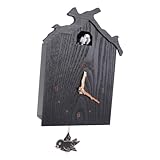 Gatuida Kreative Kuckucksuhr Holz Wanduhr mit und Musik Chime Leise Ticken...