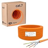 HB-DIGITAL 25m CAT.7 Netzwerkkabel LAN Kabel Verlegekabel AWG 23 Reines...