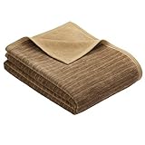 Ibena Fano Sesselschoner 050x200 cm – Sesselschutz braun Camel, toller...