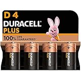 Duracell Plus D Batterien, LR20, 4 Stück, Alkaline Batterien D für...