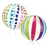 Quuylin Wasserball Aufblasbar, 2 Stück Bunt Gestreifter WasserbäLle, 40cm...