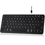 Qulose Kabellose Bluetooth Tastatur, Wiederaufladbare Mini Tastatur Type-C,...
