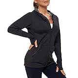 AMZSPORT Damen Laufjacke Sportjacke Langarm Trainingsjacke Sweatjacke mit...