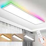 LED Panel 120x30 Dimmbar, LED Deckenleuchte RGB mit Fernbedienung, 40W...