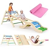 Montessori Indoor Spielset: 7-in-1 Klettergerüst mit Rutsche, Bogen &...
