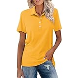 Damen-Polo-Shirts, kurzärmelig, Sommer, Button-Down-Kragen,...