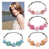 4 Stück Blumenschmuck Haare, Blumenkranz Haare, Haarkranz Blumen für...