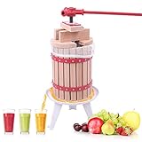 Aufun 6L Obstpresse Fruchtpresse aus Buchenholz inkl. Presstuch, manuelle...