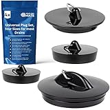 Universal Stöpsel Set, 4 Pack mit Allen Größen, in Schwarz, PVC Ablauf...