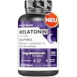 Melatonin Vitastrong Komplex, 365 Mikro-Tabletten, Hochdosiert mit Kamille,...