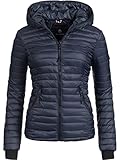 Navahoo Damen Damen leichte Übergangsjacke Steppjacke mit Kapuze Kimuk...