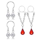 Funseedrr 2 Paar Fake Brustwarzenpiercing Ring Edelstahl Kein Piercing Clip...