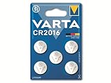 VARTA Batterien Knopfzellen CR2016, 5 Stück, Power on Demand, Lithium...