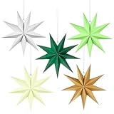 Vicloon 5 Stück Faltstern Weihnachten, 9 Zacken Faltsterne, 30cm Papier...