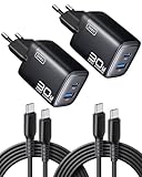 INIU 30W USB C Ladegerät 2-Pack, [USBC + USBA] Schnellladegerät mit...