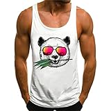 HOTCAT Tank Top Herren Tank-Top Panda Bär Aufdruck Tiermotiv mit...