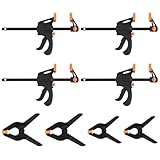 Einhandzwingen, 4 Stück 10,16cm Schraubzwingen Set mit 4 Stk Federzwinge...