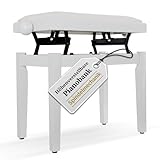 Classic Cantabile Pianobank Weiß-Hochglanz - Höhenverstellbar von 47-56cm...