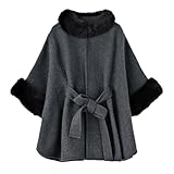 Wintermantel Damen Warm Fellkragen Winterjacke Damen Lang Wolle Mantel...