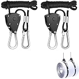 2 Stück Seilratsche mit Haken, 2M Verstellbarer Ratchet Hanger mit...