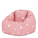 Icon Sitzsack Sessel für Kinder „Sternenklar“, Rosa, Kindersitzsack...