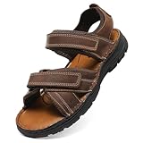 ziitop Sandalen Herren Leder Sandalen Outdoor Strand Trekkingsandalen...