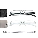 Hubeye 2er-Pack Rahmenlose Lesebrille Leicht und Bequem Anti Blaulicht...