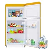 Merax Retro Kühlschrank, Doppeltür, 72L Gesamtvolumen, 21L Gefrierfach,...