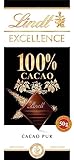 Lindt EXCELLENCE 100 % Kakao - Edelbitter-Schokolade | 50 g Tafel | Extra...