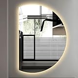 ZYBOWAYL 100/110cm Halbrunder Kosmetikspiegel Wandmontage, 90cm...
