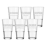 LUXENTU Trinkgläser mit Gravur, 330 ml, Personalisierte Wassergläser mit...